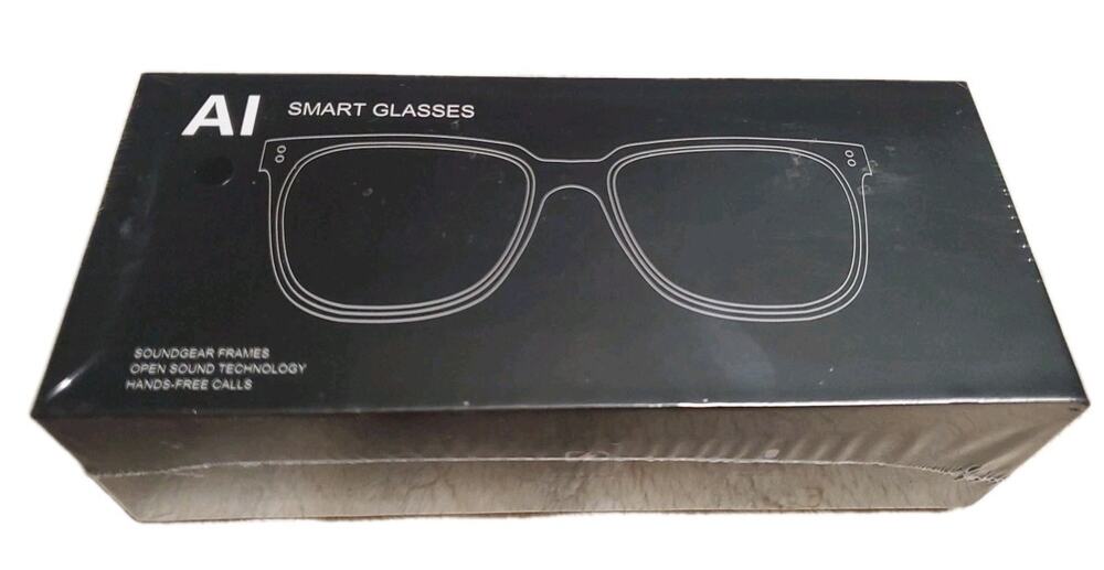 AI Smart Glasses Open‑Ear Audio Hands‑Free Calls Built‑In Mics USB Charging